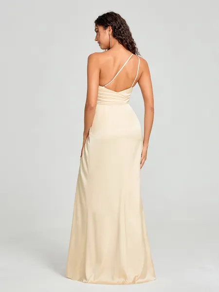 Sheath/Column One-Shoulder...