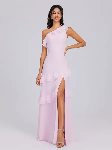 A-line One-Shoulder...