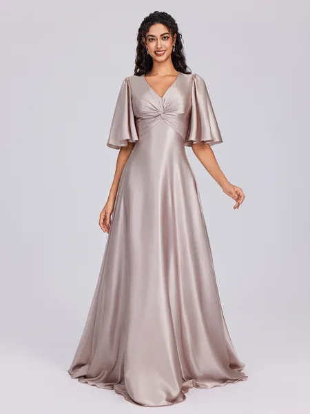 A-line V-neck 1/2 Sleeves...