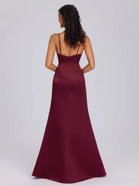 Sheath V-neck Pleated...