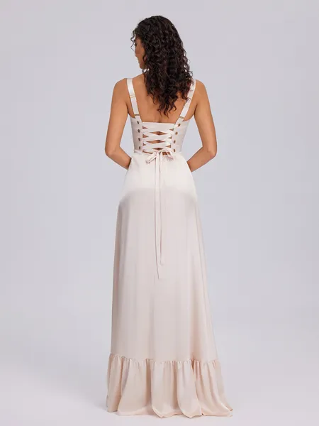 A-line Straps Floor-Length...