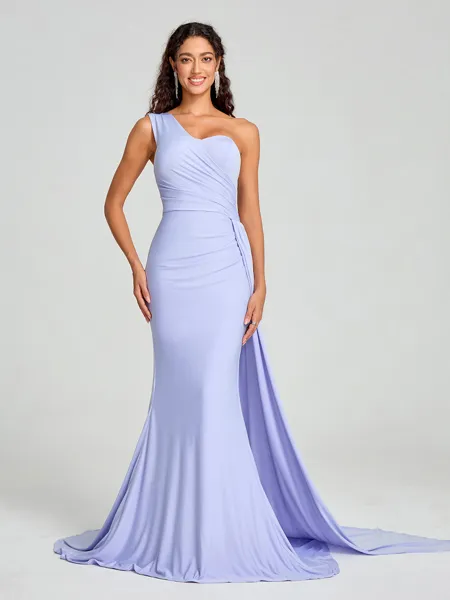 Sheath/Column One-Shoulder...