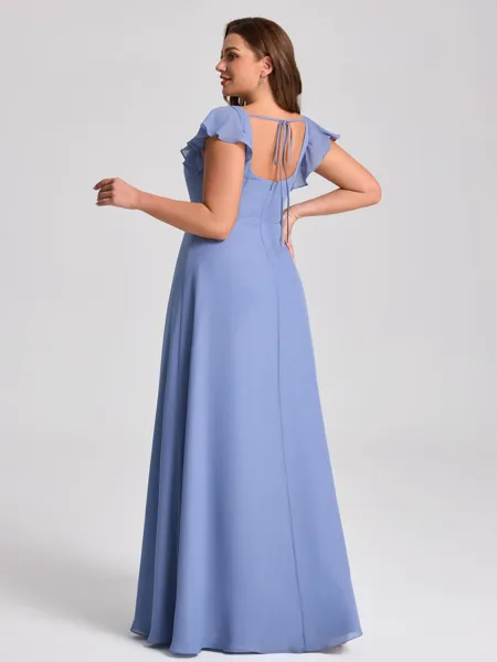 A-line Square Short Sleeves...