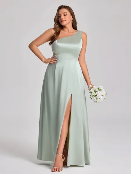 A-line One-Shoulder...