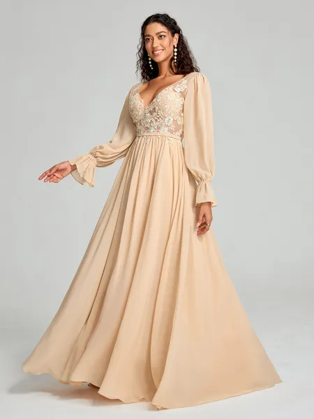 A-Line/Princess V-neck...