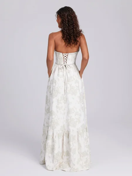 A-line Straight Beading...