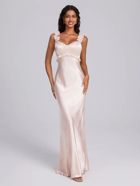 Sheath Straps Ruffles...