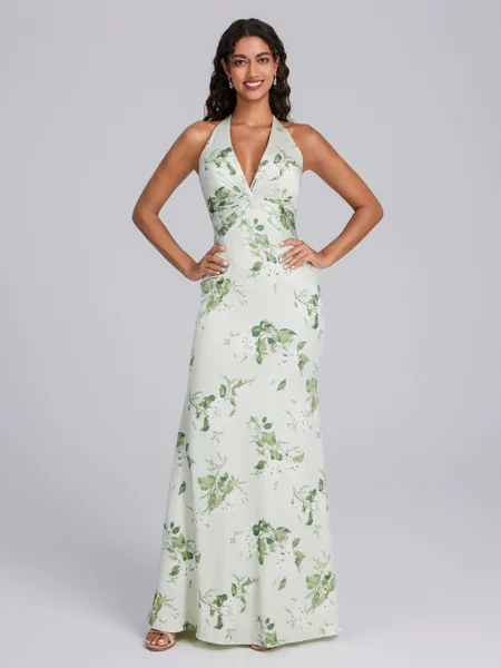 Sheath V-neck Pleated...