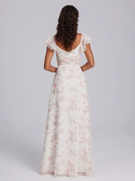 A-line Square Short Sleeves...