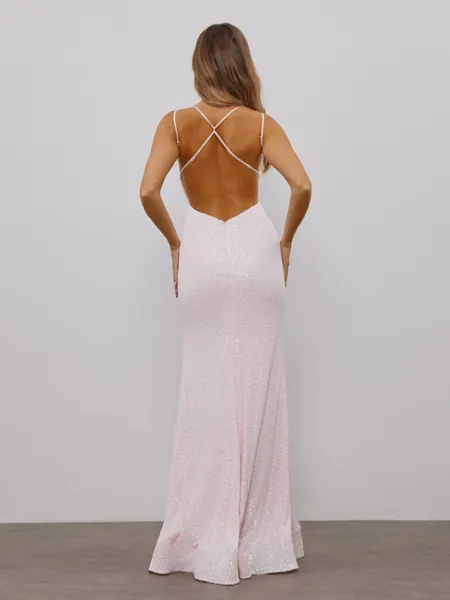 Sheath V-neck Floor-Length...