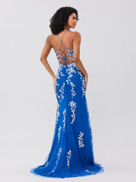 Sheath V-neck Appliques...