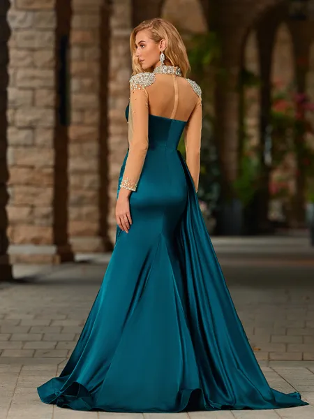 Sheath High Neck Long...