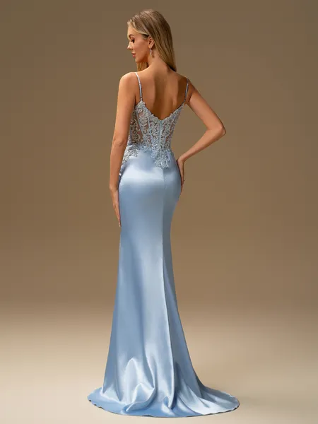 Sheath V-neck Appliques...