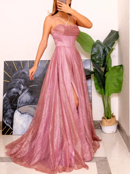 A-line Spaghetti Straps...