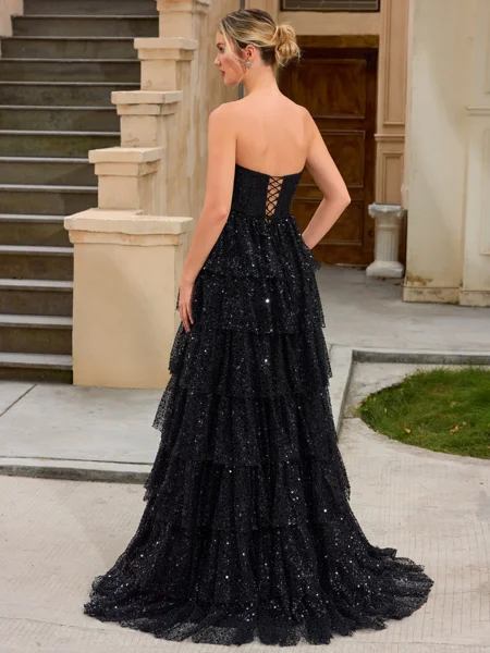 A-line Straight Beading...