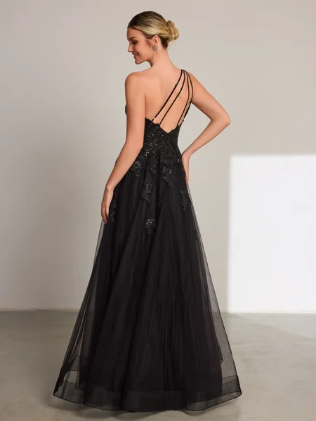 A-line One-Shoulder...