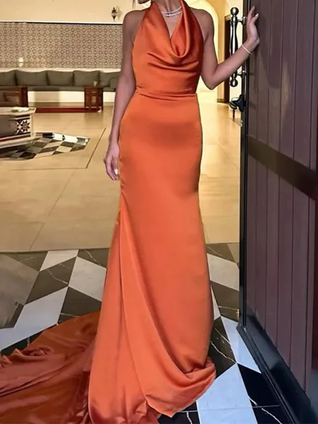 Sheath Halter Pleated...