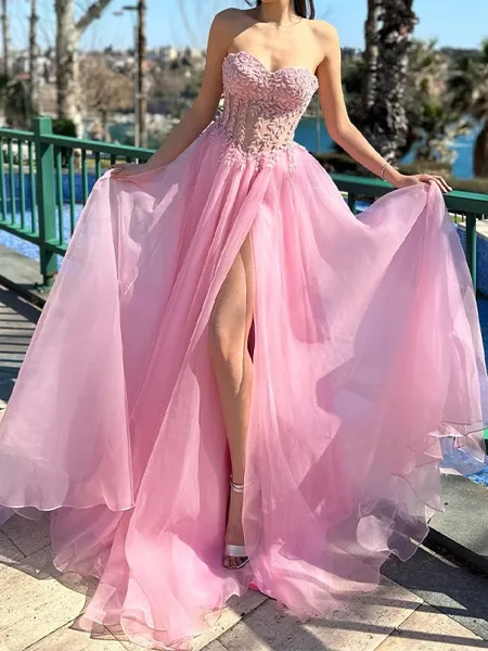 A-line Sweetheart Appliques...