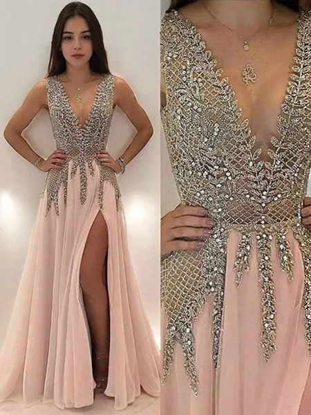 A-Line/Princess V-neck...