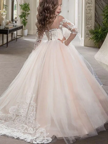 Ball Gown Scoop Sweep Train...