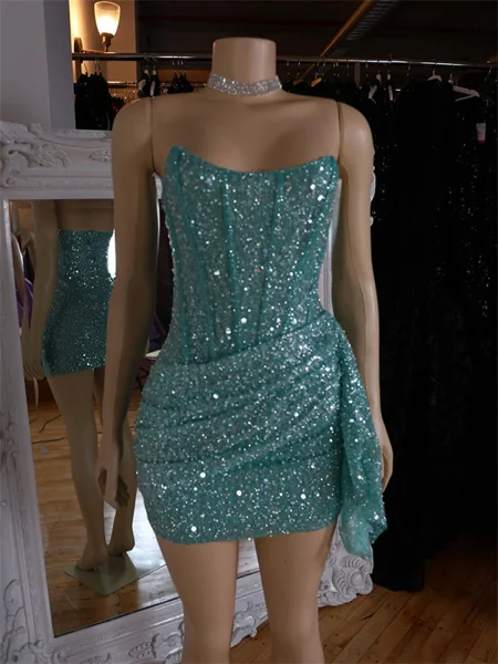 Sheath Straight Sequin...