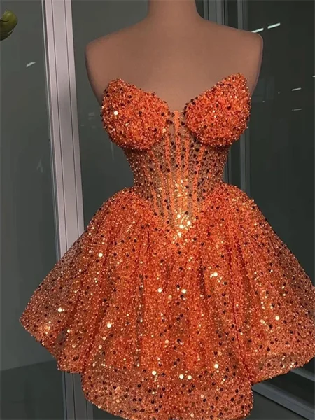 A-line Sweetheart Sequin...
