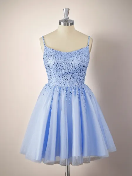 A-line Tulle Spaghetti...