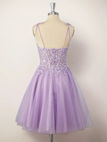 A-line Tulle Spaghetti...