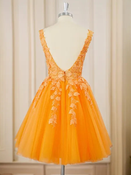 Ball-Gown Tulle V-neck...