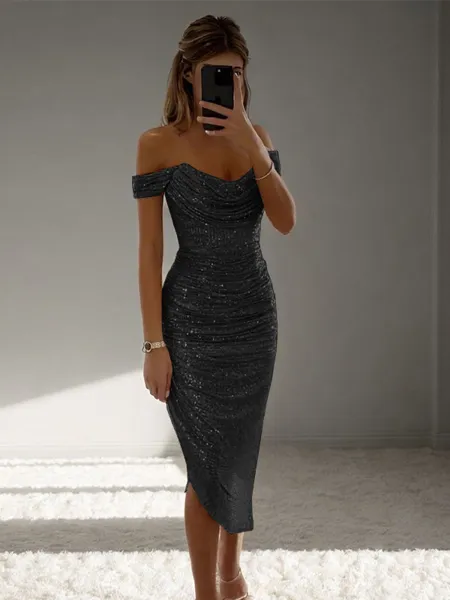 Sheath Off-the-Shoulder...