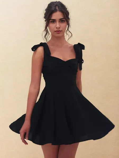 A-line Straps Bow...