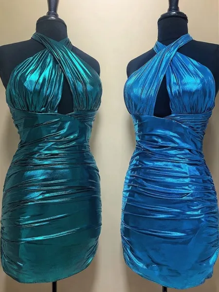 Sheath Halter Pleated...