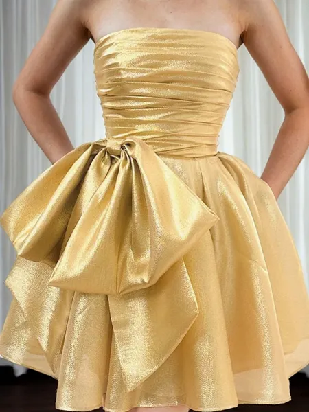 A-line Straight Bow...