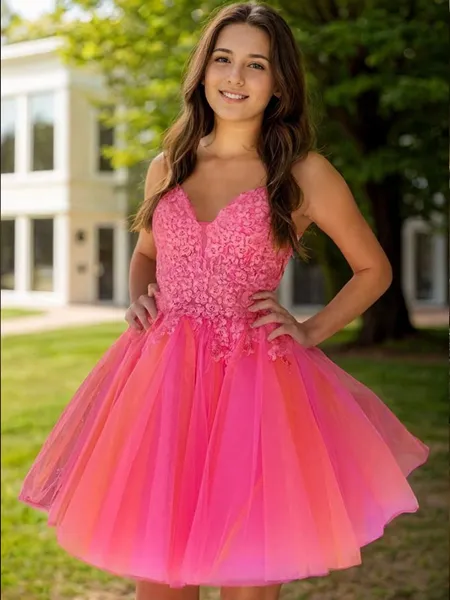 A-line V-neck Appliques...