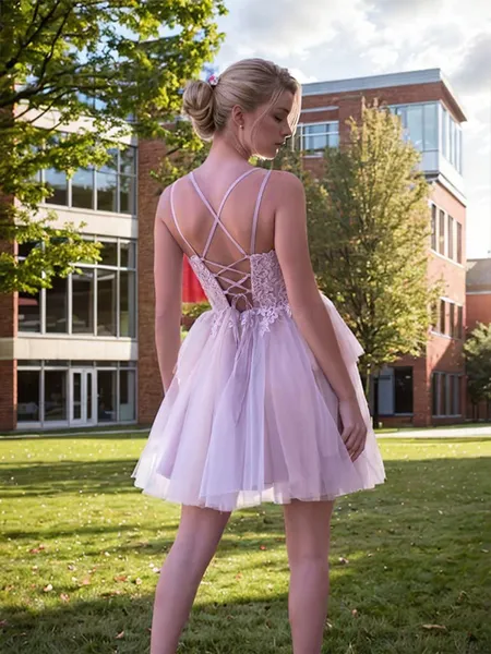 A-line Spaghetti Straps...