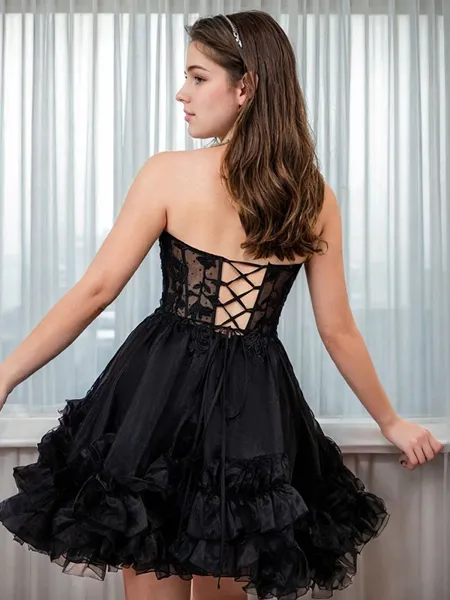 A-line Sweetheart Cascading...