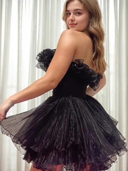 A-line Straight Ruffles...