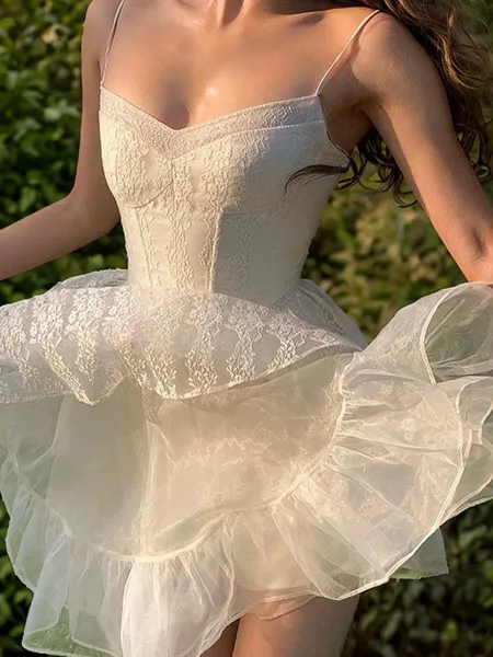 A-line Spaghetti Straps...