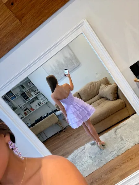 A-line Sweetheart Cascading...