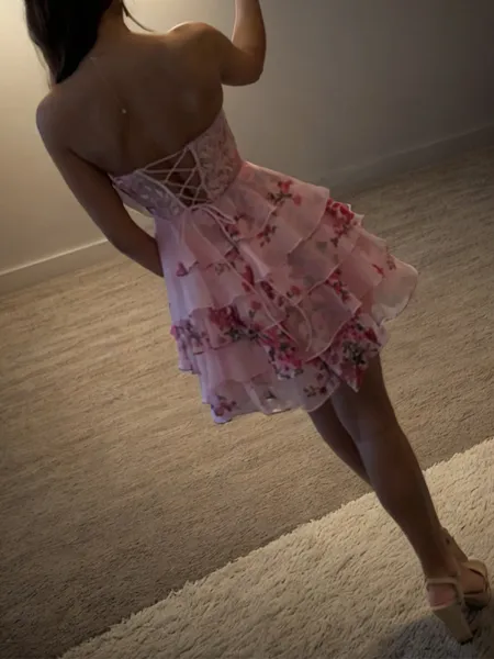 A-line Sweetheart Cascading...