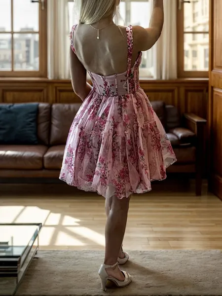 A-line Sweetheart Ruffles...