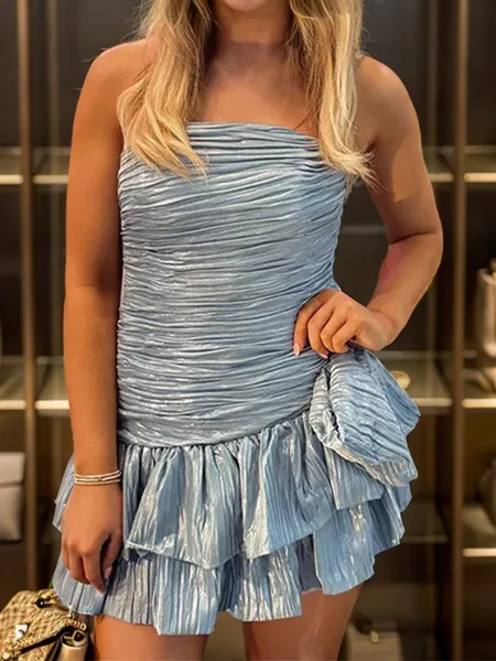 A-line Straight Pleated...