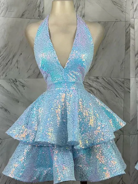 A-line Halter Cascading...