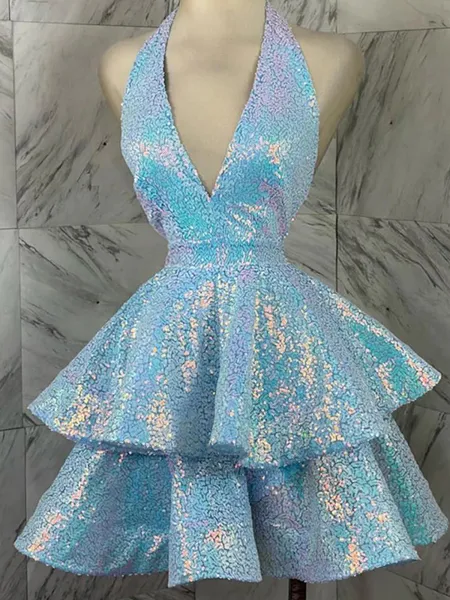 A-line Halter Cascading...