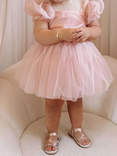 A-line Square Short Sleeves...