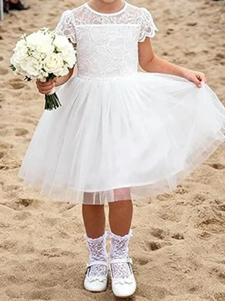 A-line Scoop Short Sleeves...