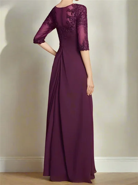 A-line Scoop 1/2 Sleeves...