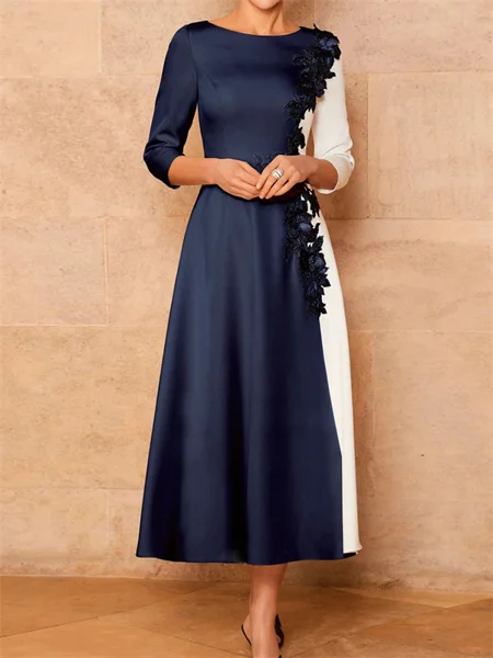 A-line Scoop 3/4 Sleeves...