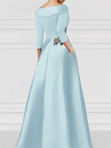 A-line V-neck 1/2 Sleeves...