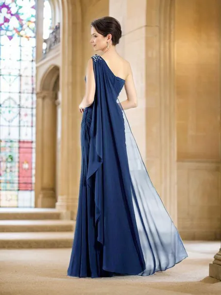 Sheath/Column One-Shoulder...